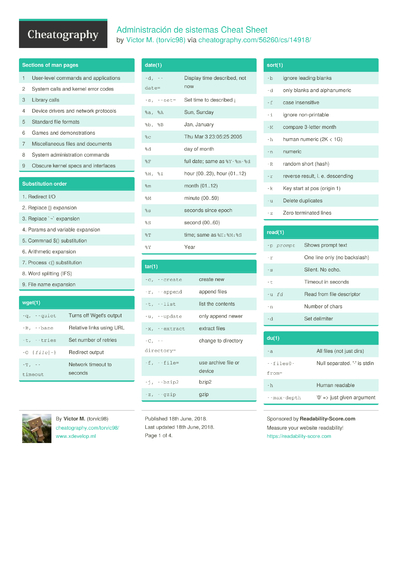 43 Unix Cheat Sheets - Cheatography.com: Cheat Sheets For Every Occasion