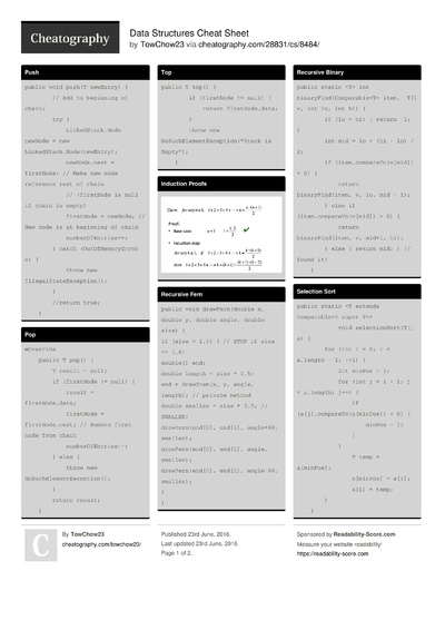 Cheat Sheets from June, 2016 - Cheatography.com: Cheat Sheets For Every ...