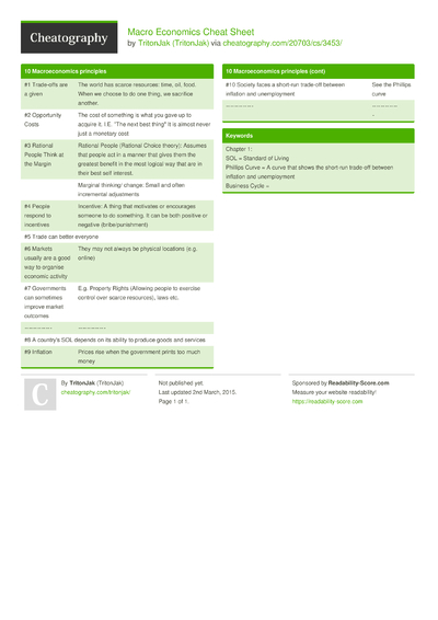 11 Macroeconomics Cheat Sheets - Cheatography.com: Cheat Sheets For ...