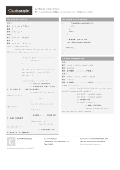 244 Java Cheat Sheets - Cheatography.com: Cheat Sheets For Every Occasion
